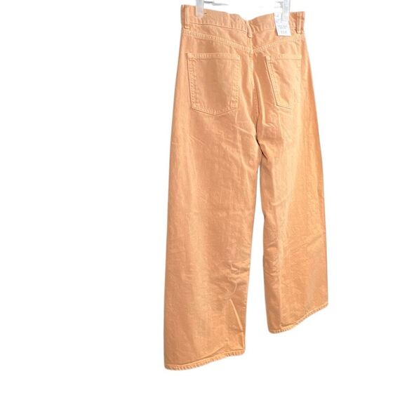 ZARA ZW Twisted Seam Wide Leg High Waist Jeans Peach Orange Size 6 US / 38 EUR - Picture 13 of 13
